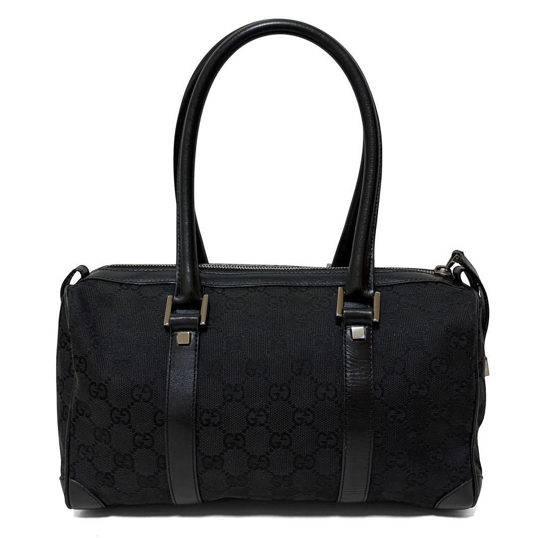 GUCCI グッチ ミニボストン ハンドバッグ GGキャンバス レザー 革