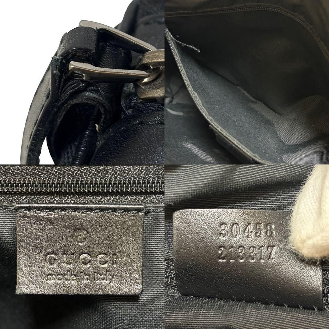 GUCCI グッチ ミニボストン ハンドバッグ GGキャンバス レザー 革