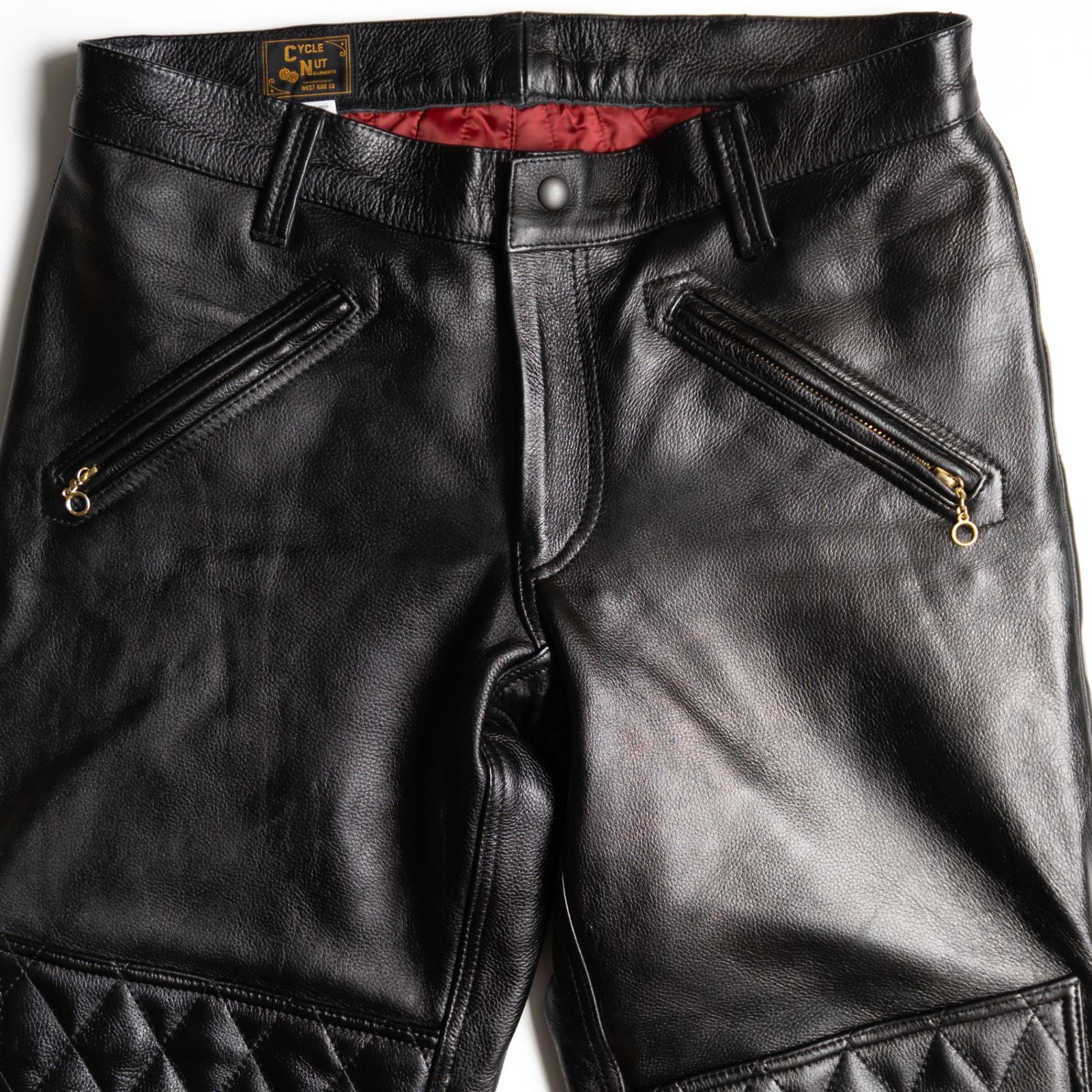 極美品】westride【LEATHER LONGRIDER PADD PANTS】33 カウハイド
