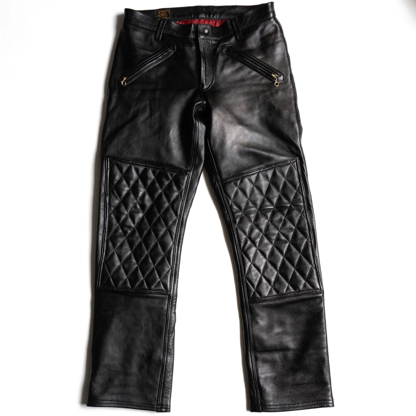 極美品】westride【LEATHER LONGRIDER PADD PANTS】33 カウハイド