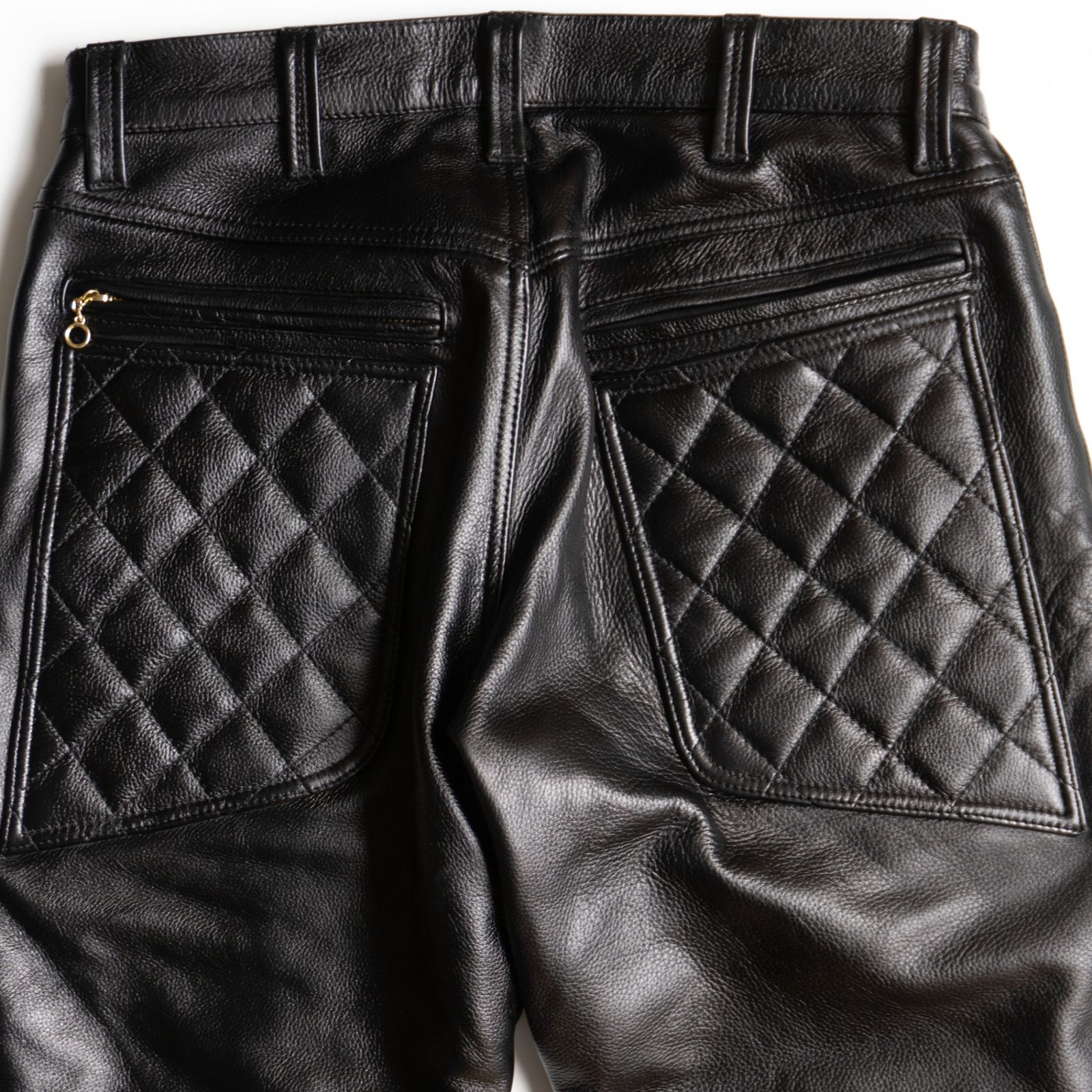 極美品】westride【LEATHER LONGRIDER PADD PANTS】33 カウハイド