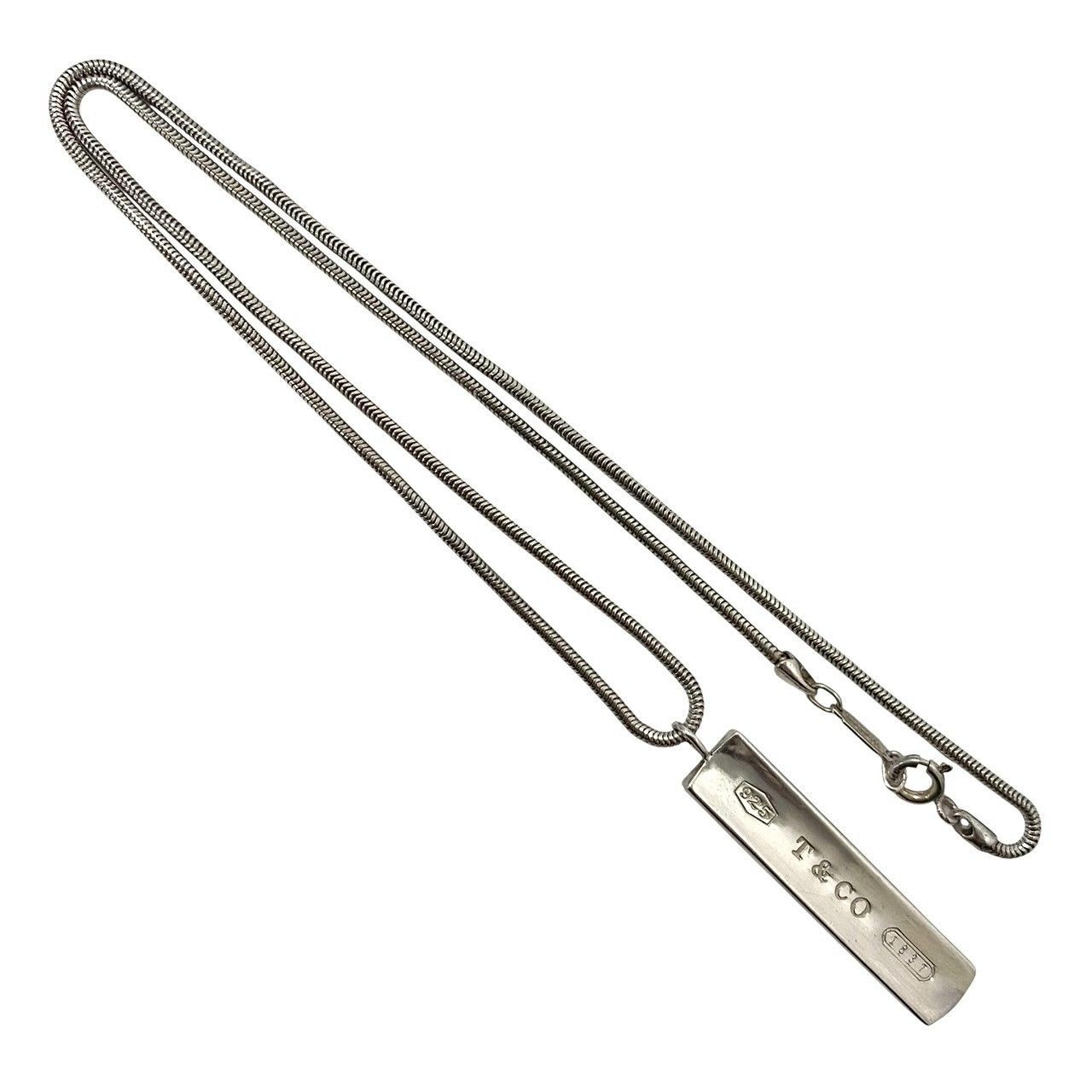 TIFFANY&Co.】ナローバー 1837 2001 スネークチェーン ネックレス