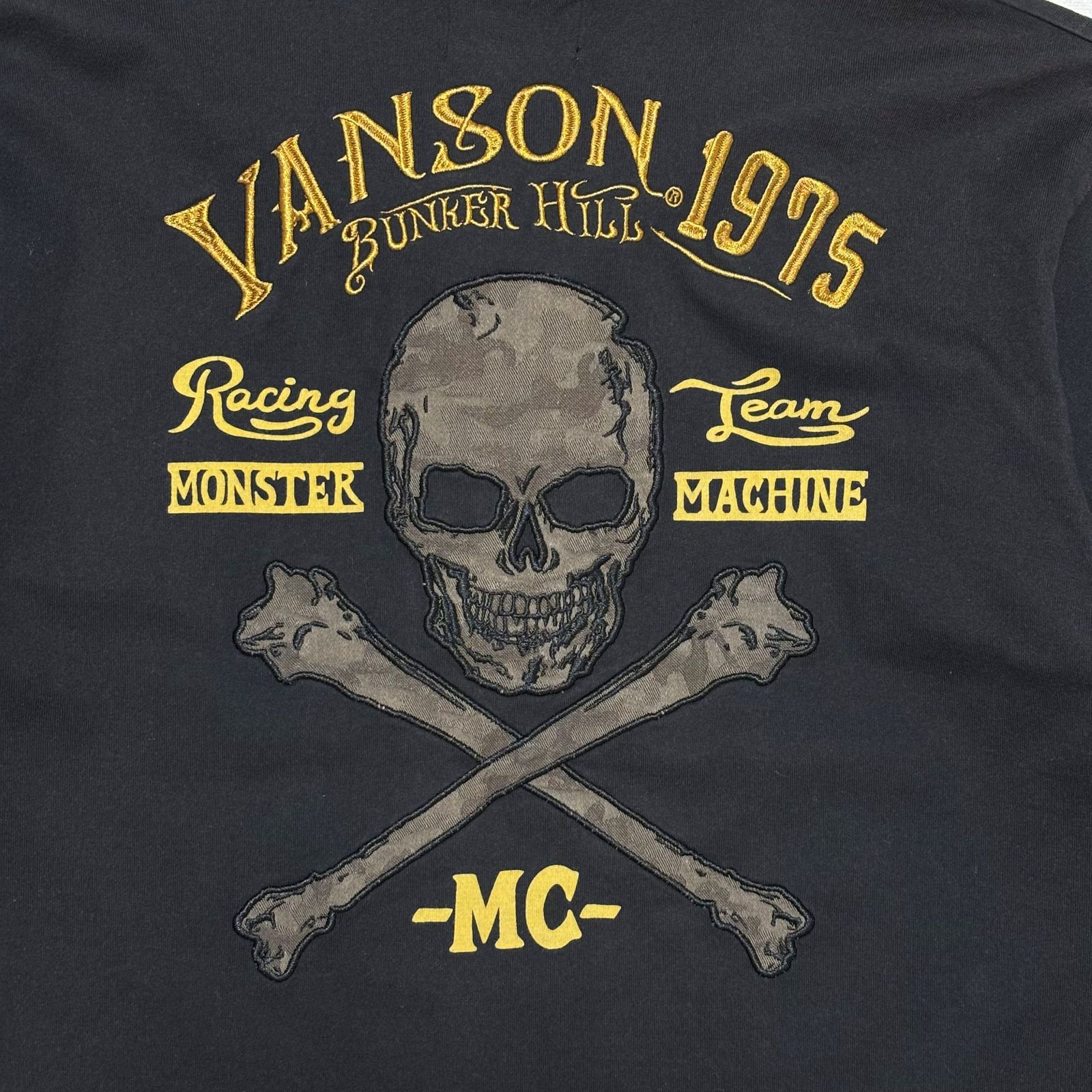 古着 バンソン VANSON 長袖 ポロシャツ フェイクレイヤード クロス 