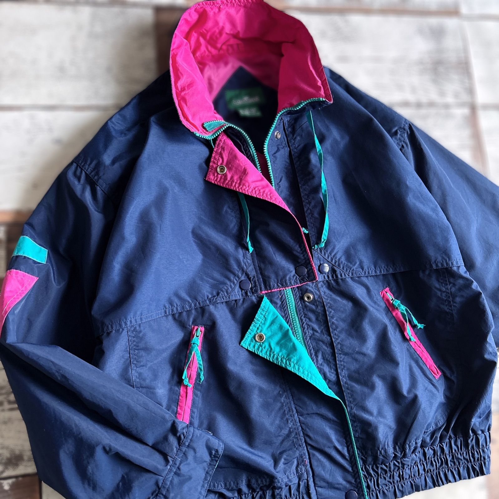 古着 90s ナイロンジャケット ブルゾン マルチカラー カラフル - メルカリ