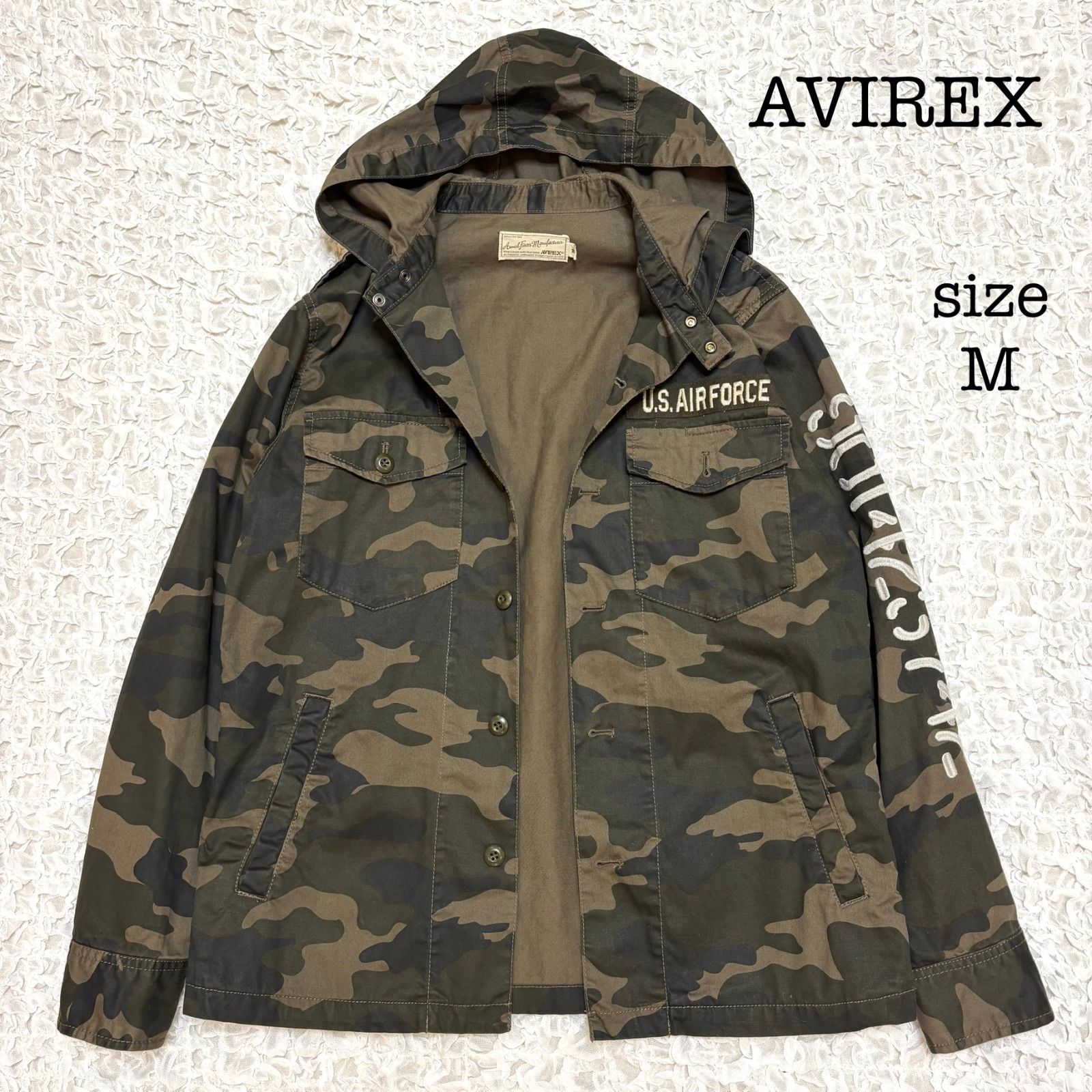 AVIREX アヴィレックス カモフラージュ柄 フード付きミリタリー 