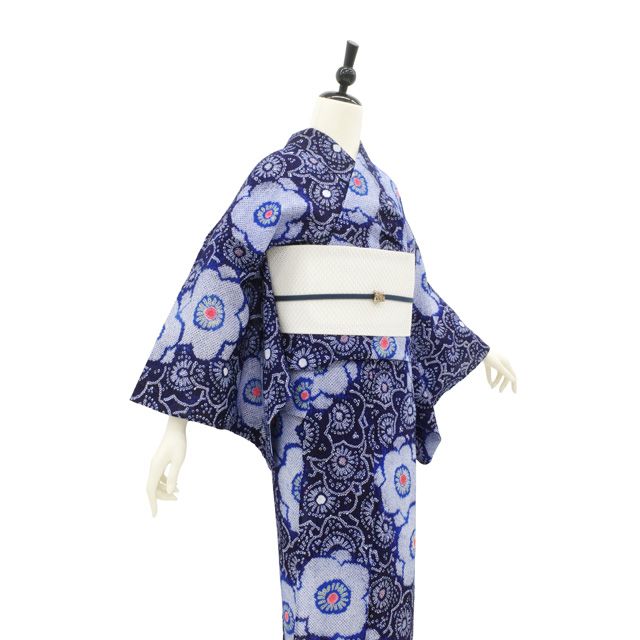 中古】 夏物 本場有松鳴海絞り 浴衣 リサイクル 藤娘きぬたや 有松