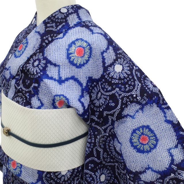 中古】 夏物 本場有松鳴海絞り 浴衣 リサイクル 藤娘きぬたや 有松