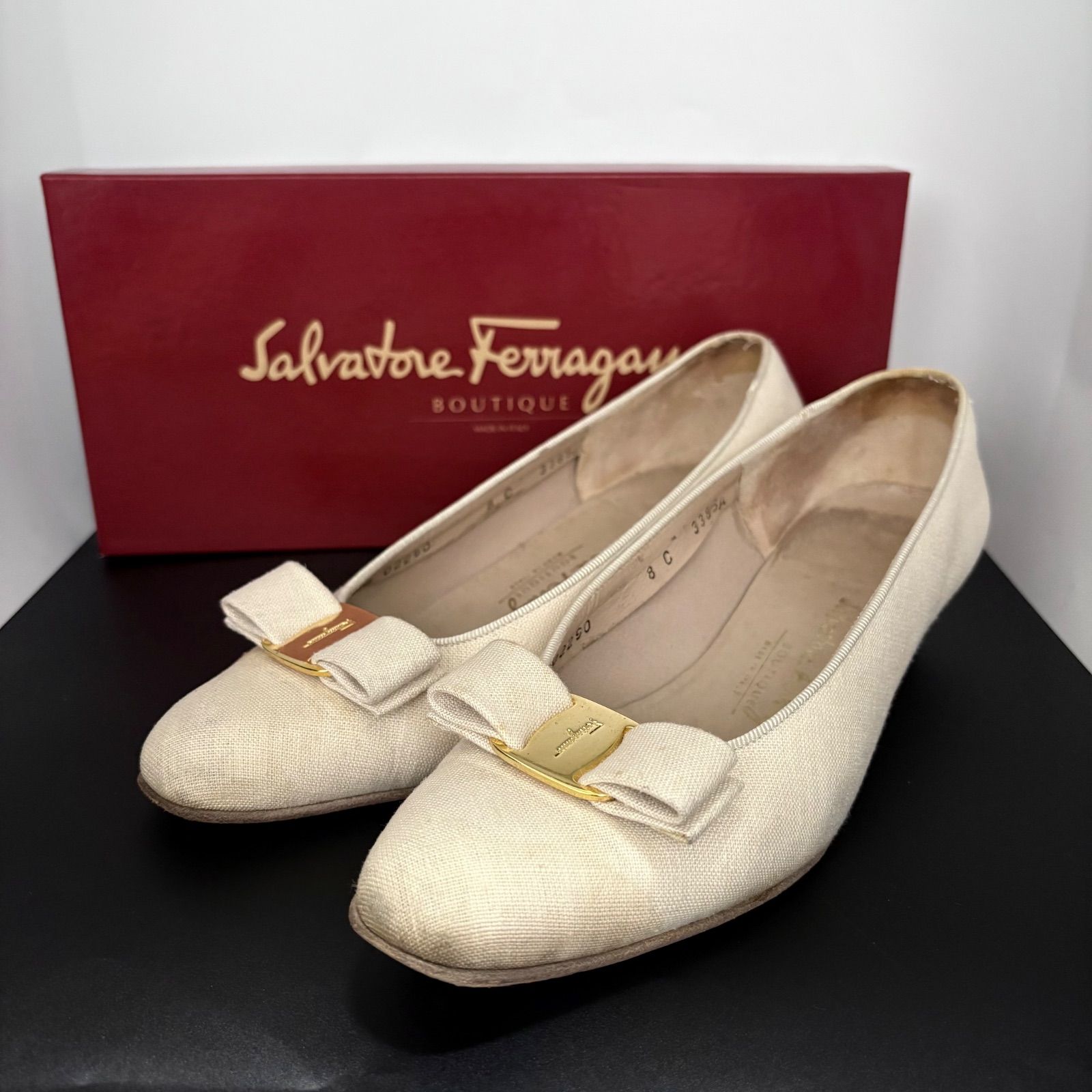 【U】 サルバトーレフェラガモ ヴァラリボン パンプス 8C 25cm Salvatore Ferragamo サルヴァトーレフェラガモ パンプス ヴァラ