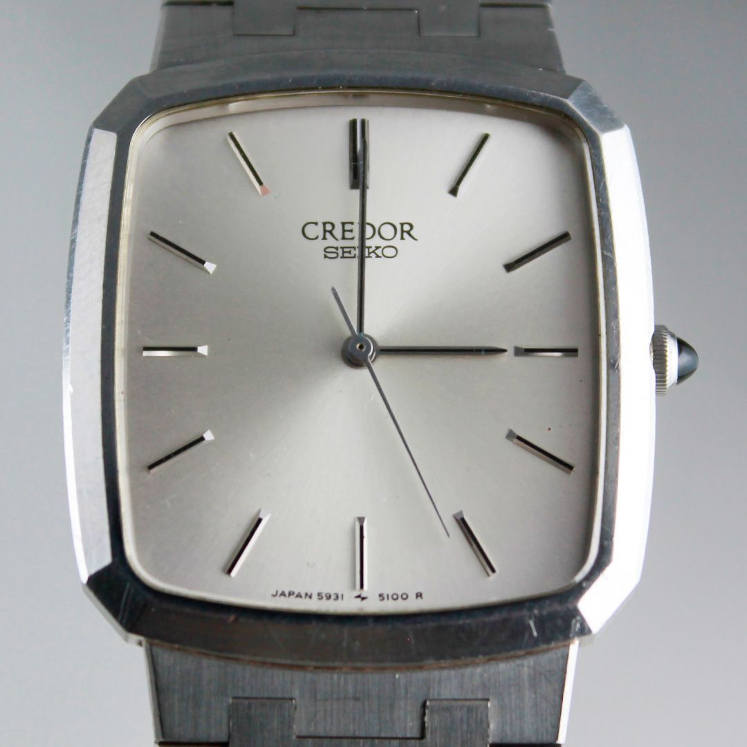 SA267 SEIKO CREDOR 5931-5120 メンズ クォーツ シルバー文字盤