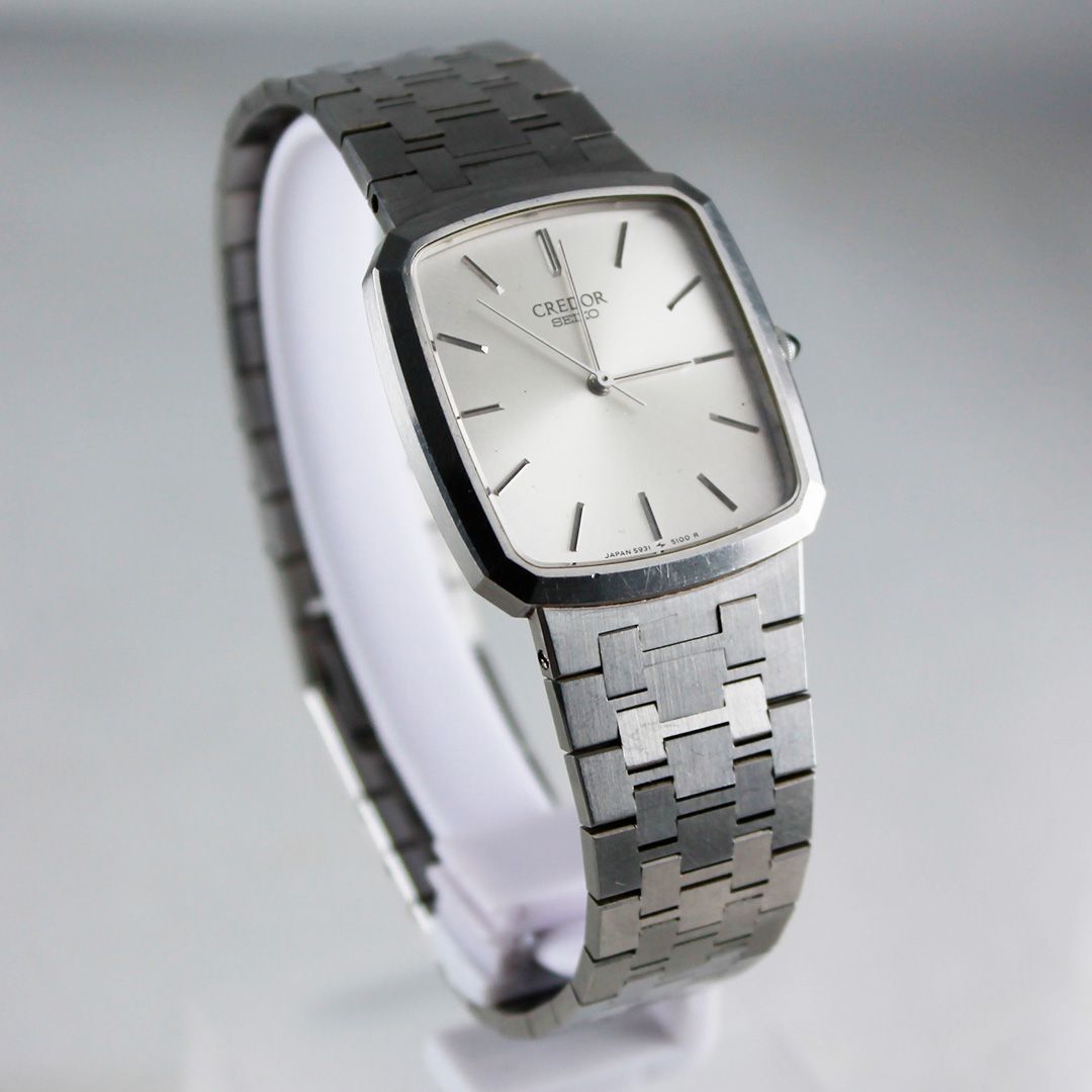 SA267 SEIKO CREDOR 5931-5120 メンズ クォーツ シルバー文字盤