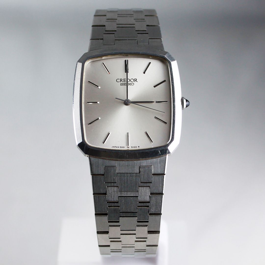 SA267 SEIKO CREDOR 5931-5120 メンズ クォーツ シルバー文字盤