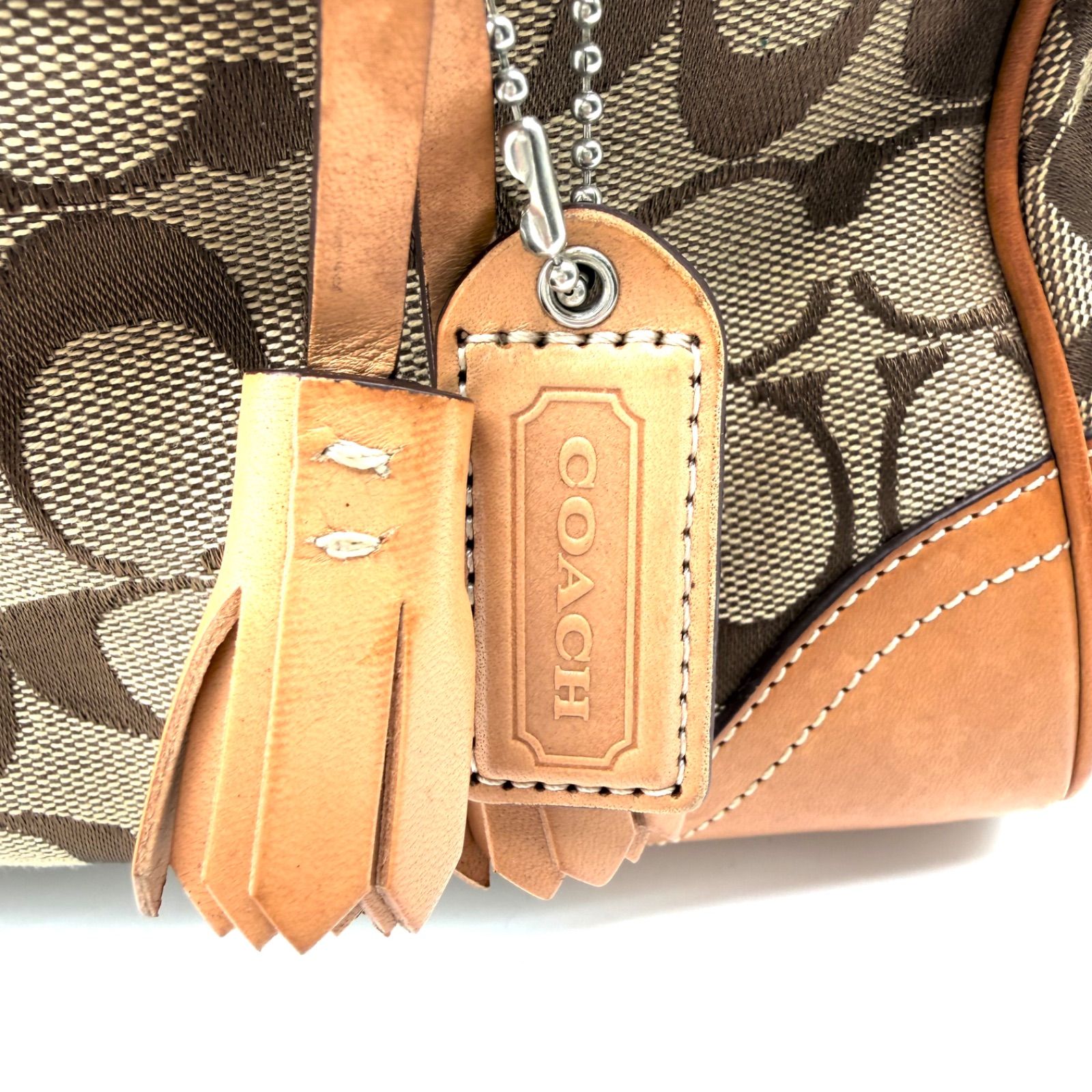 バッグ Coach Signature Canvas Boston bag y2k COACH y2k signature handbag leather mini Boston bag canvas コーチ