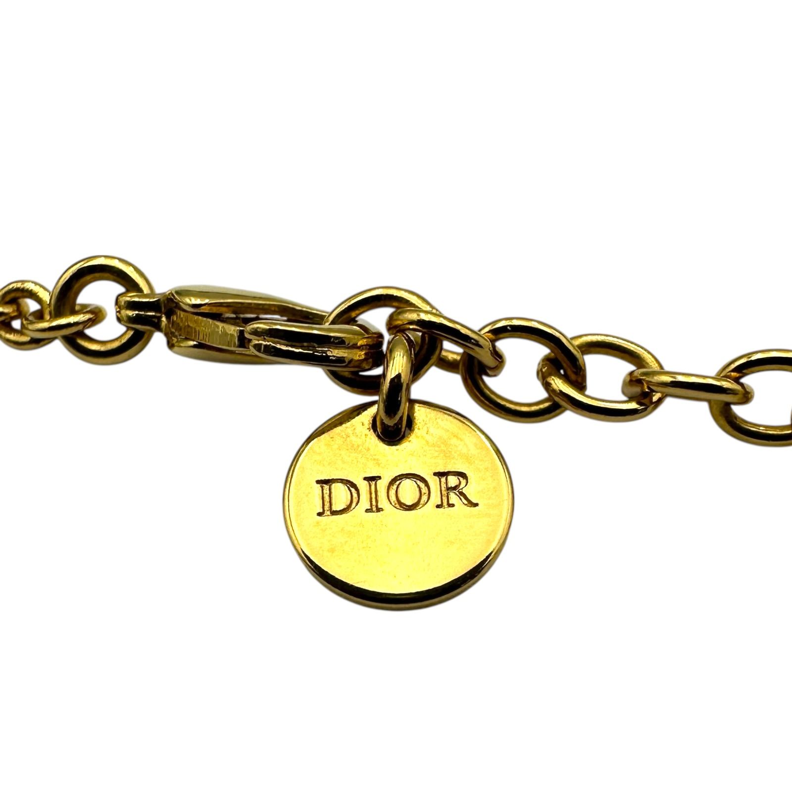 ディオール ラインストーン フェイクパール ロゴ CD ブレスレット Dior 