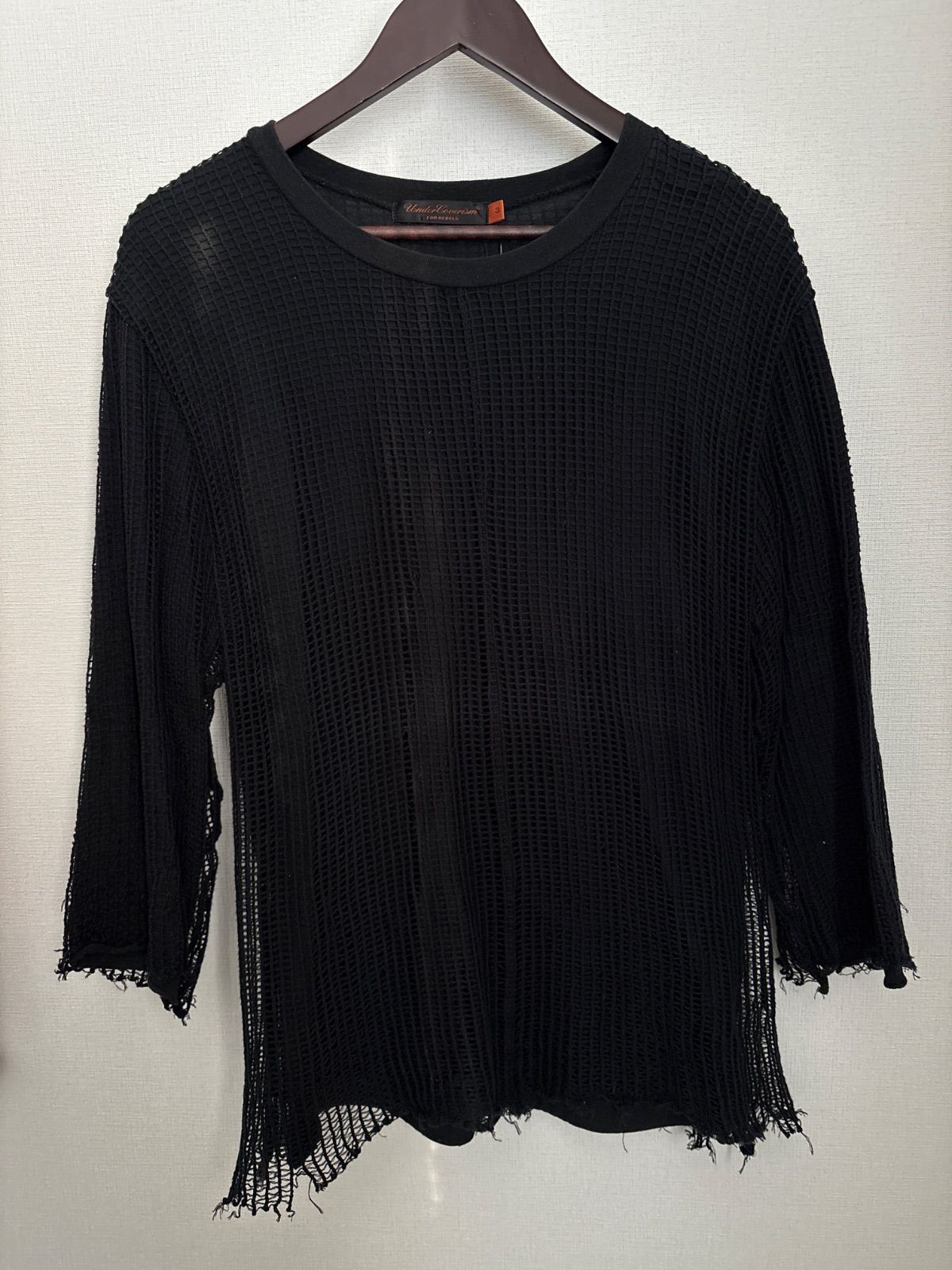 UNDERCOVER 06ss T期 メッシュ レイヤード ロンt ブラック 希少 06SS アンダーカバー メッシュレイヤードカットソー T期 サイズ3