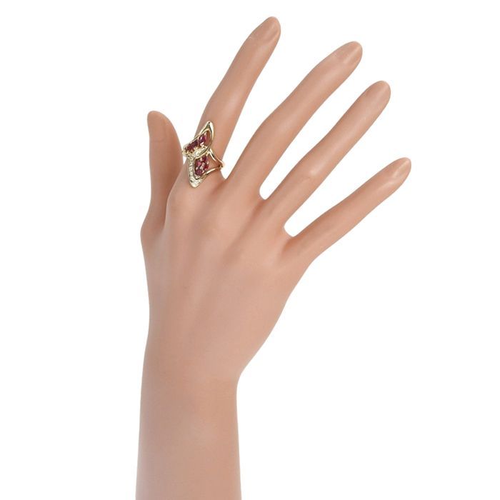 翁淳　ゴールドリング　 K18 ルビー0.38ct ダイヤ0.15ct JunOkina 翁淳 デザイン ルビー ダイヤ リング K18YG 750 イエロー