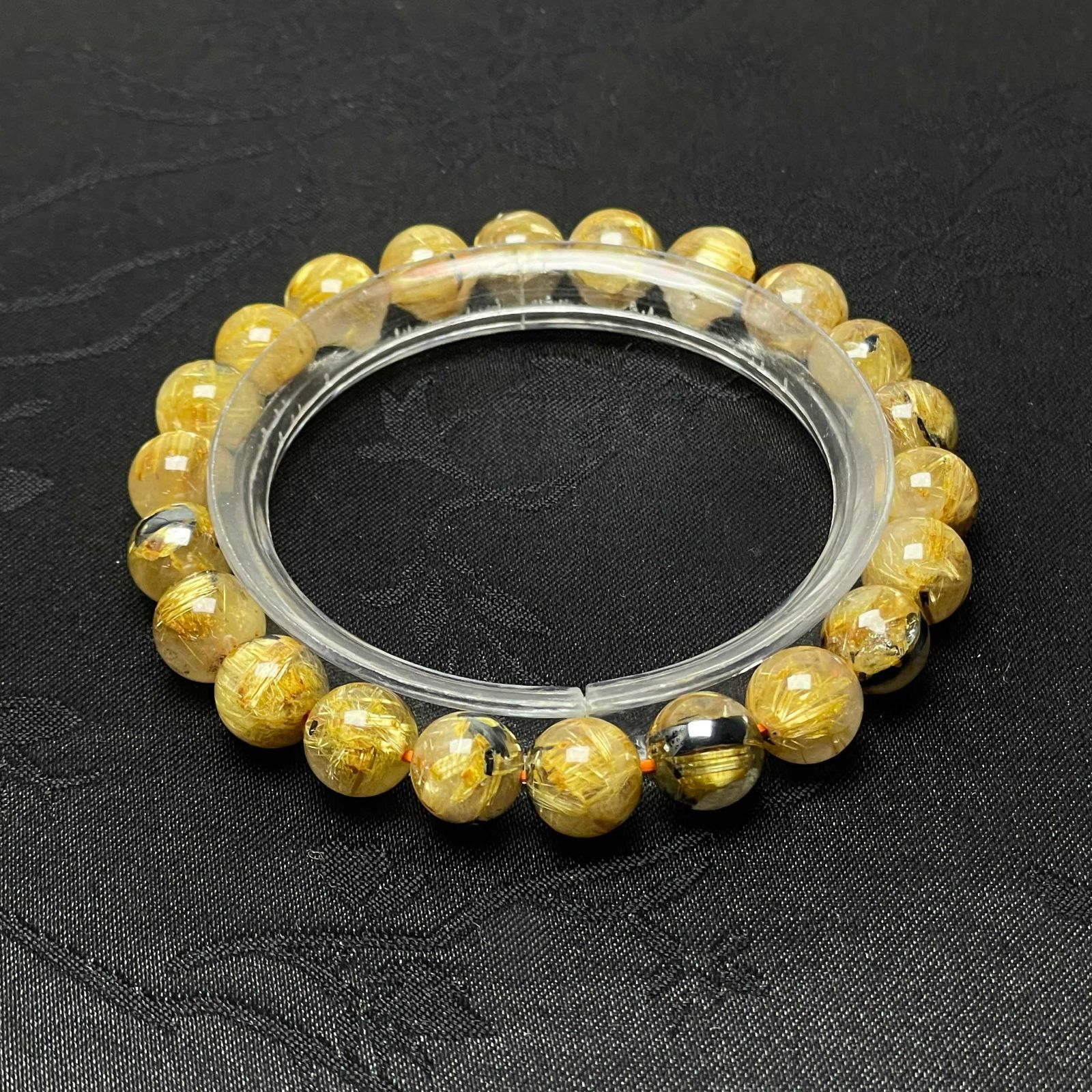 天然美品☆【40A太陽花タイチンルチル】☆黄金針水晶ブレスレット 