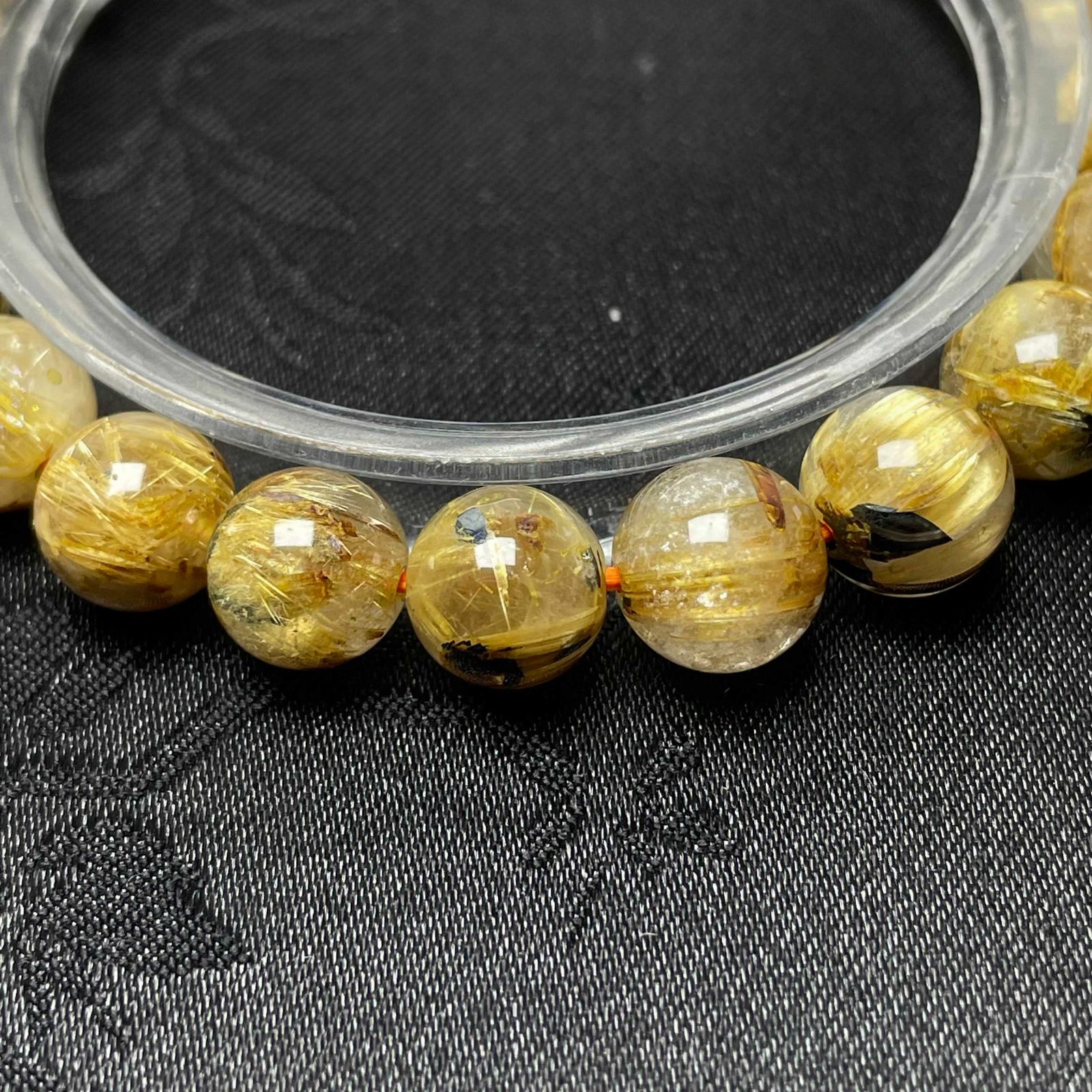 【タイチンルチル】黄金の針が美しい天然石 ブレスレット 天然美品☆【40A太陽花タイチンルチル】☆黄金針水晶ブレスレット