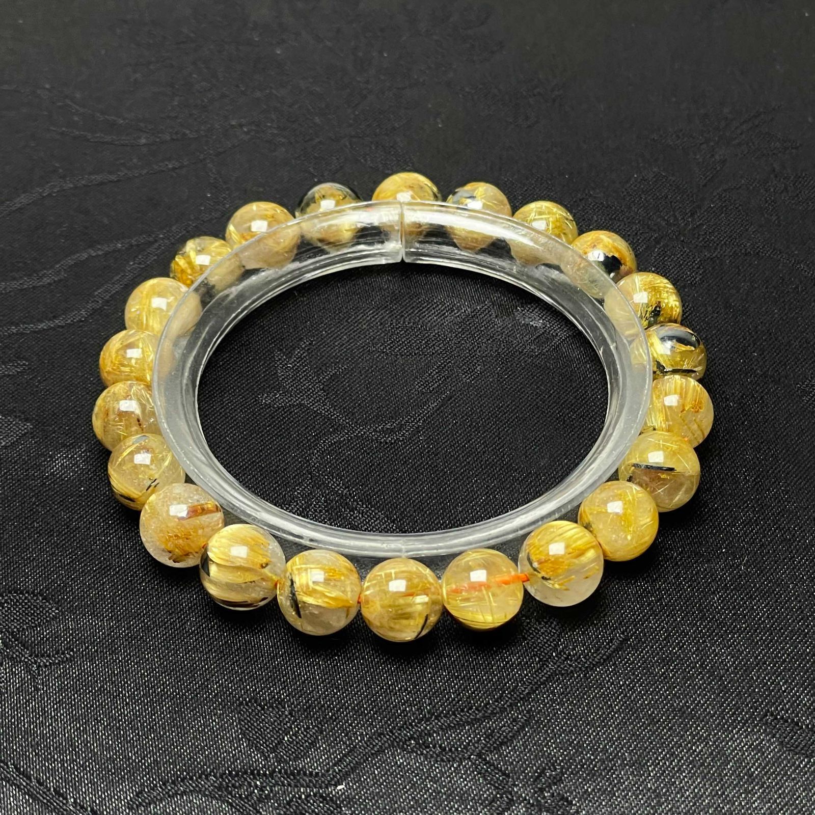 天然美品☆【40A太陽花タイチンルチル】☆黄金針水晶ブレスレット 