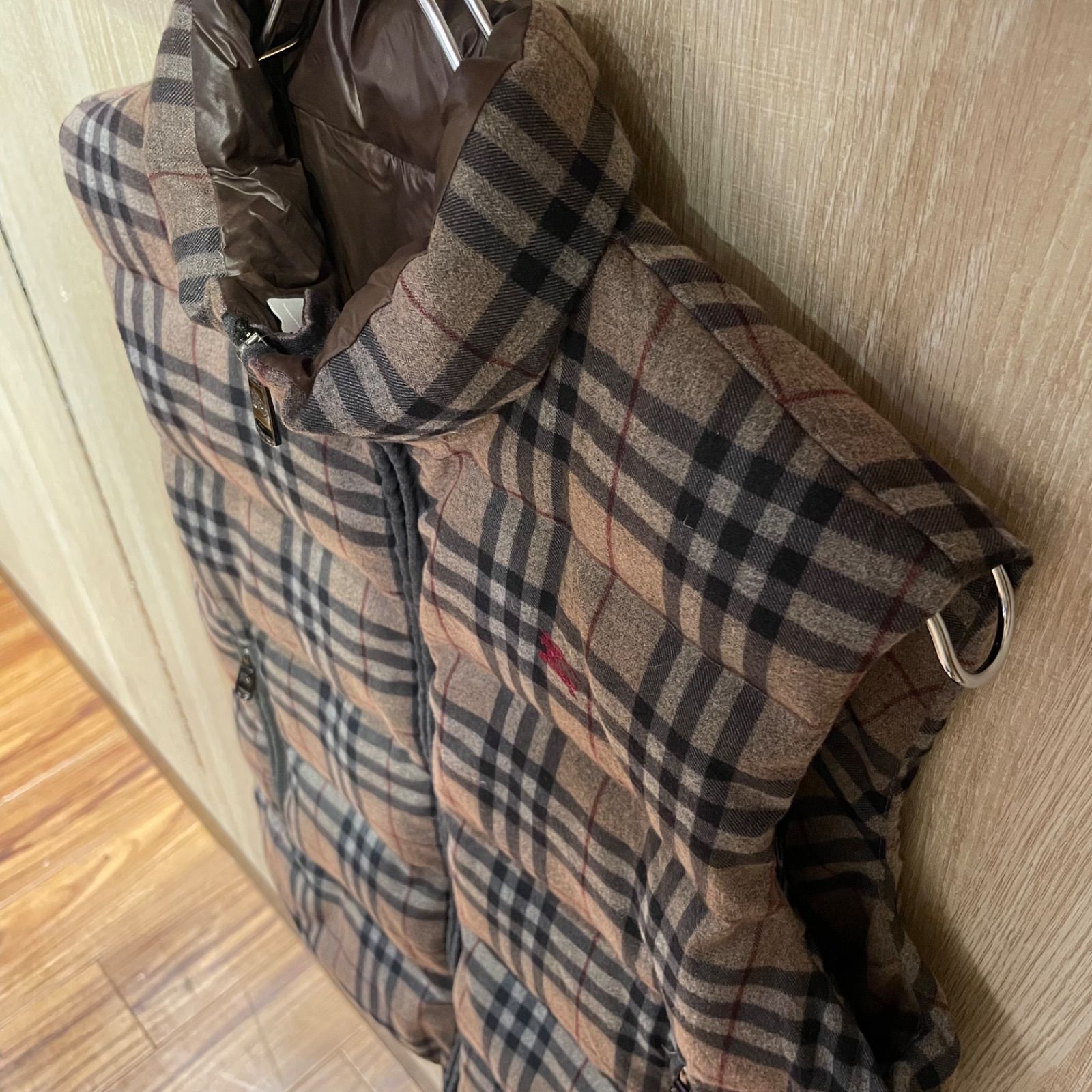 BURBERRY (バーバリー) ロゴ リバーシブル チェック 無地 ダウンベスト
