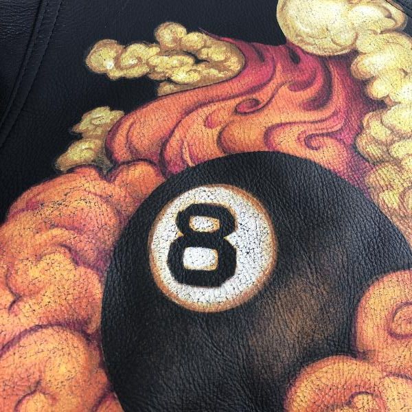 中古】Supreme × Schott 19FW Martin Wong 8-Ball Leather Varsity