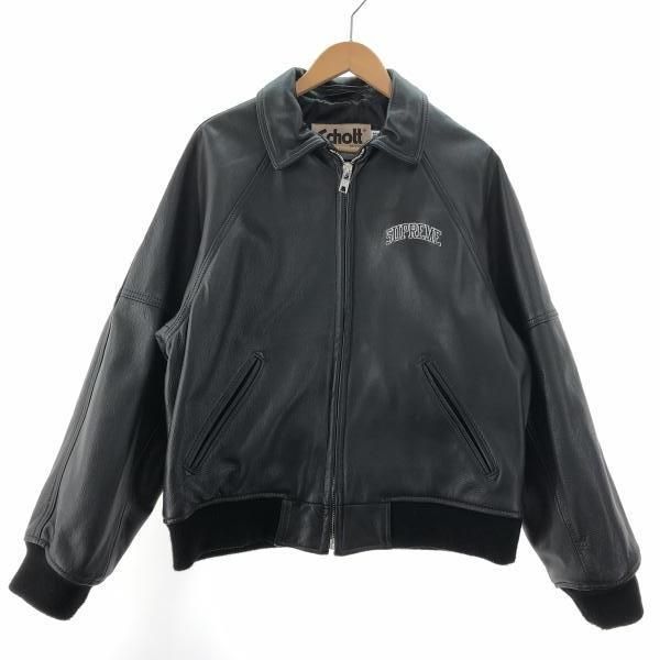 中古】Supreme × Schott 19FW Martin Wong 8-Ball Leather Varsity
