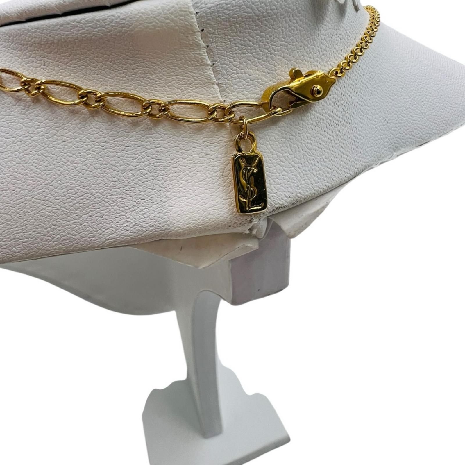 YVES SAINT LAURENT YSLロゴ ハート ネックレス ゴールド ペンダント