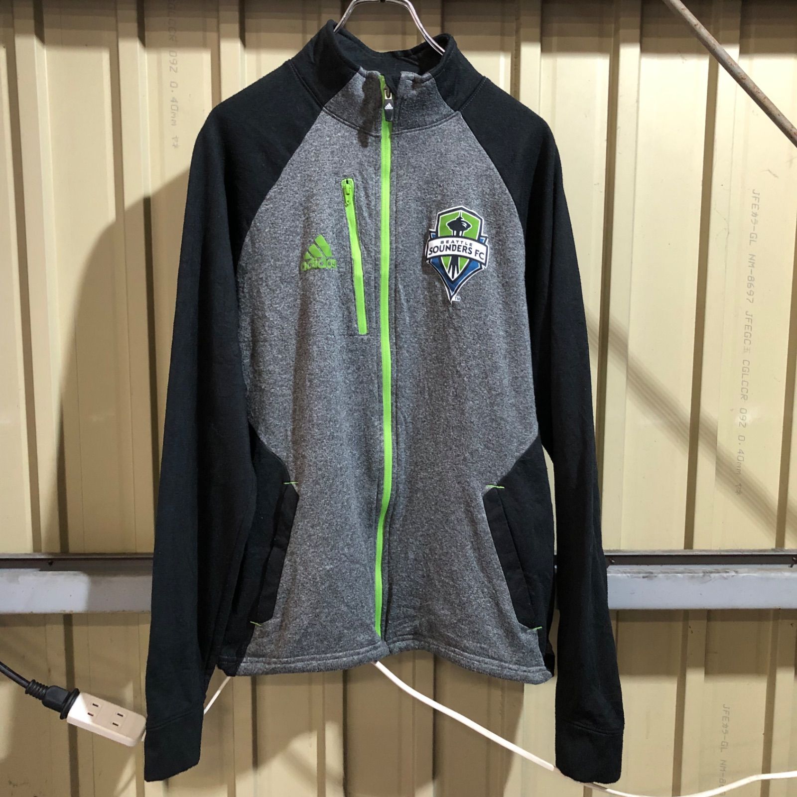 2180 adidas トラックジャケット グレー M アディダス フルジップ 
