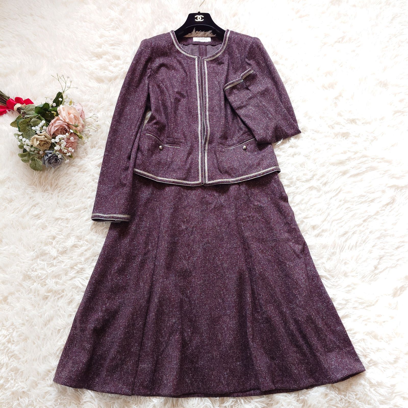 美品 ネミカ NEMIKA レリアン leilian 13号 大きいサイズ フォーマル 