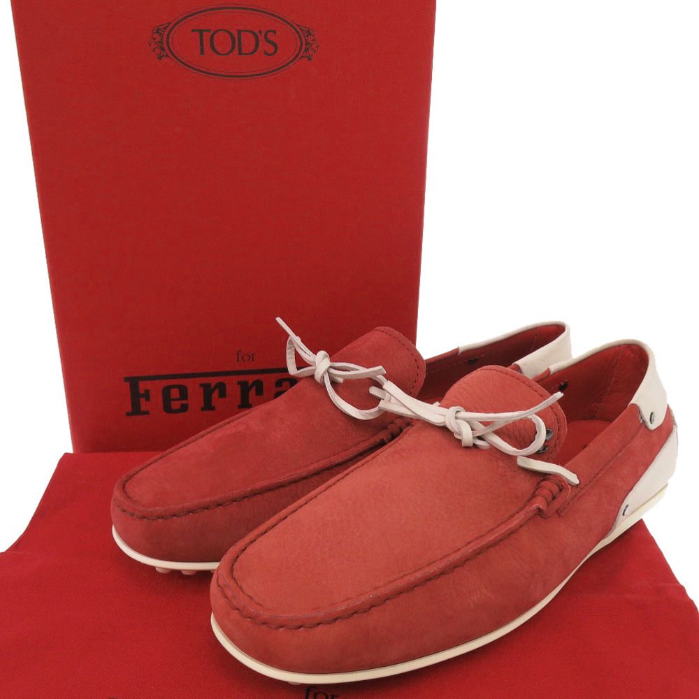美品 トッズ × Ferrari フェラーリ ゴンミーニ サイズ6 レザー レッド