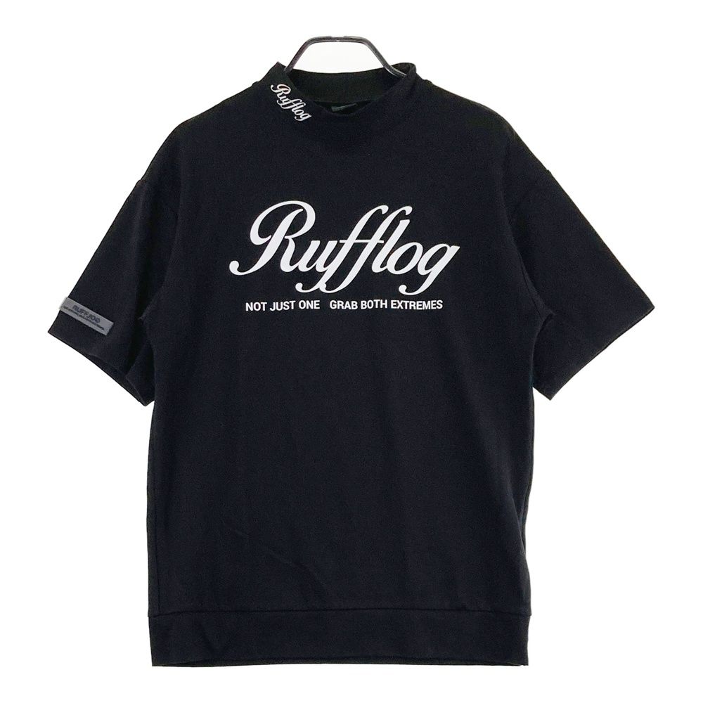 ラフロッグ 半袖モックネックシャツ M メンズ グレー ゴルフ RUFFLOG