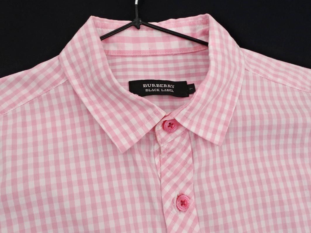 希少 BURBERRY BLACK LABEL 長袖シャツギンガムチェックM 極美品 