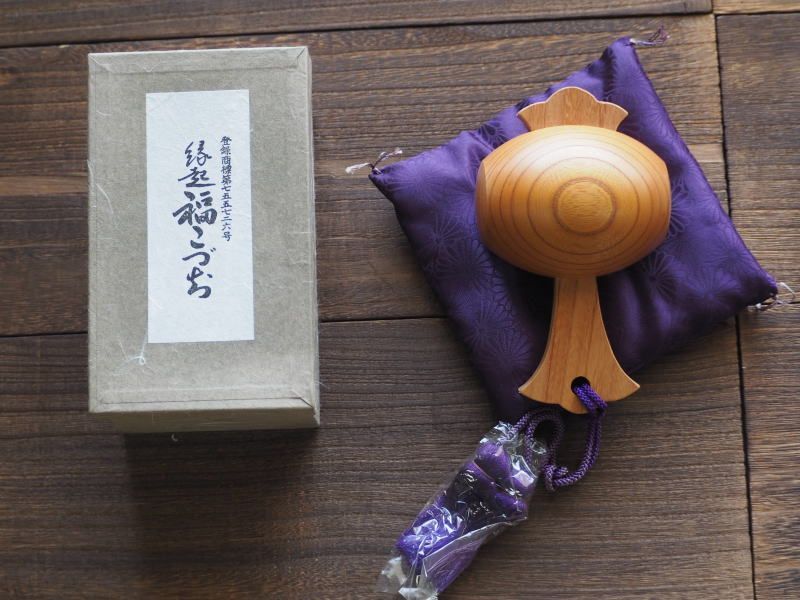 在庫処分特価】縁起物 福こづち 木製 小槌 開運 置物 木工工芸 箱付き