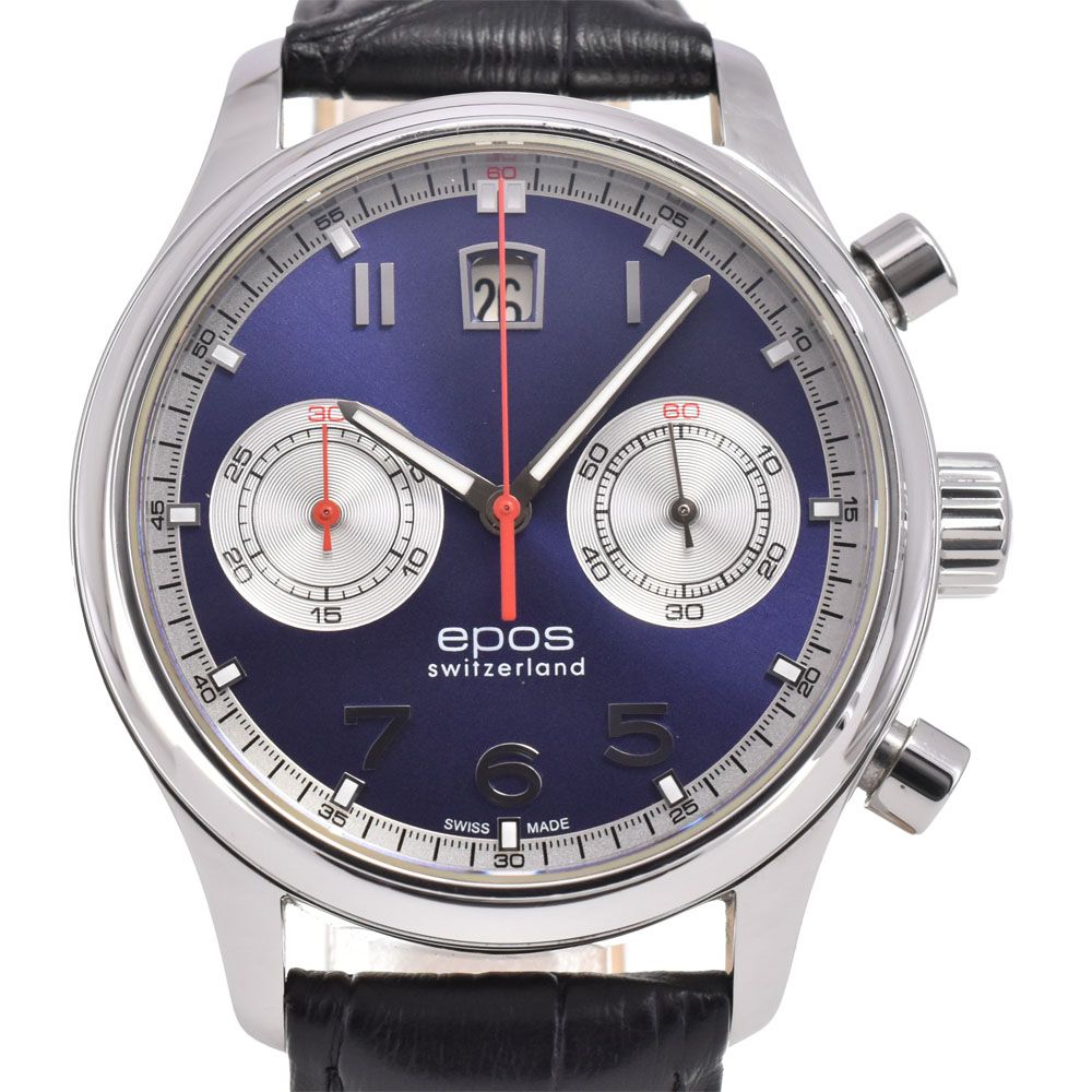 エポス EPOS 3415ABL オリジナーレ クロノグラフ デイト 自動巻き メンズ 美品 箱・保証書付き P#145893