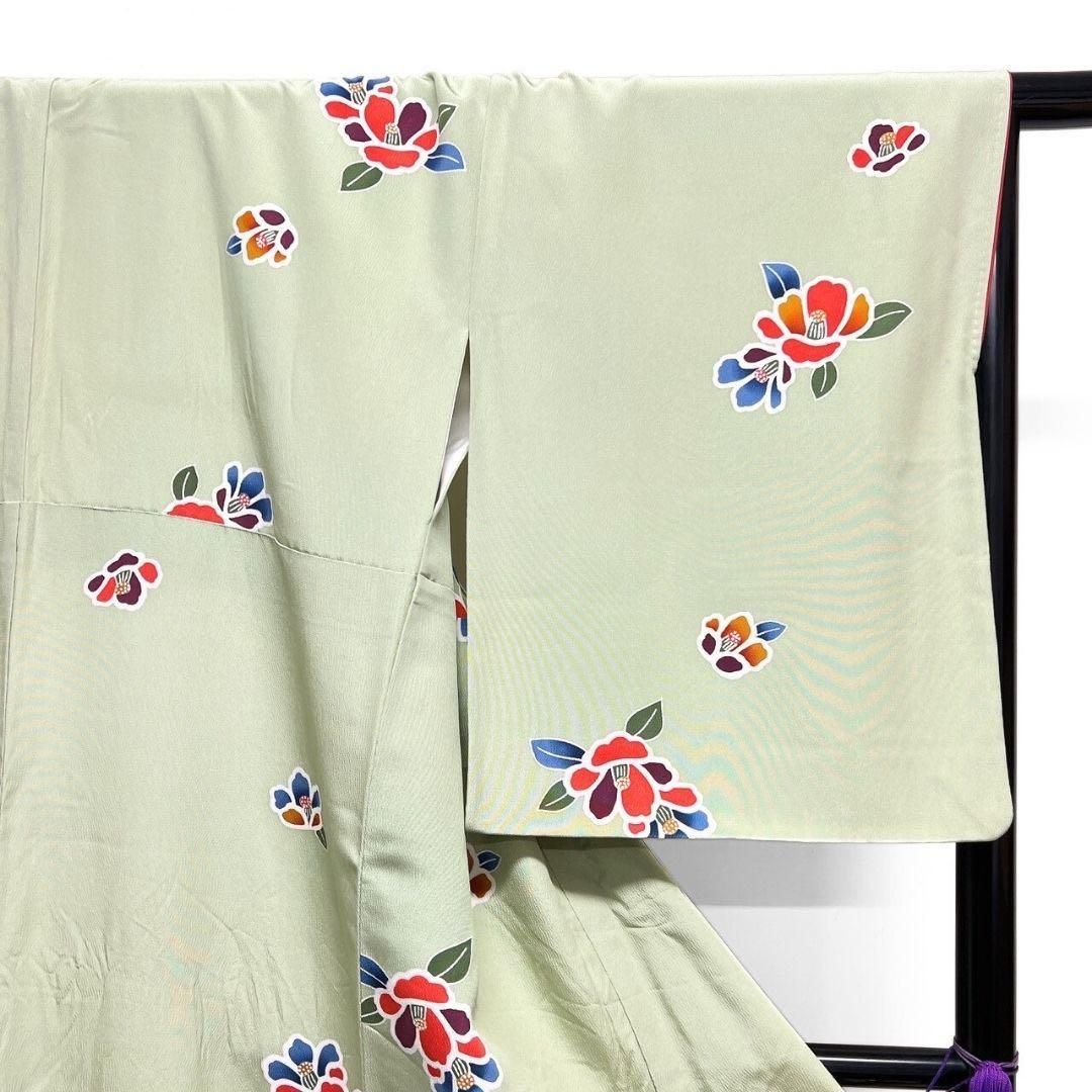 小紋 型染め 椿 花模様 グラデーション 着物 016b p - メルカリ