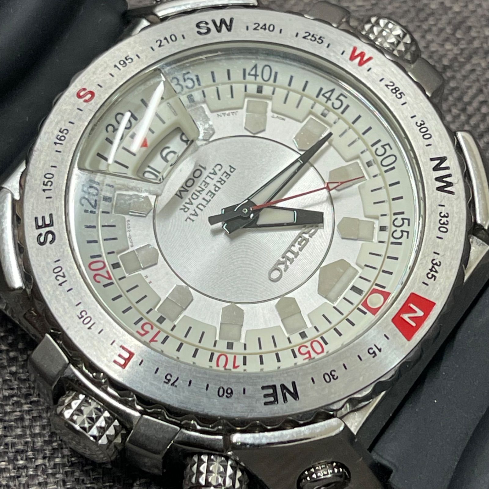 NPA】ジャンク SEIKO セイコー パーペチュアルカレンダー 100M 6A32 