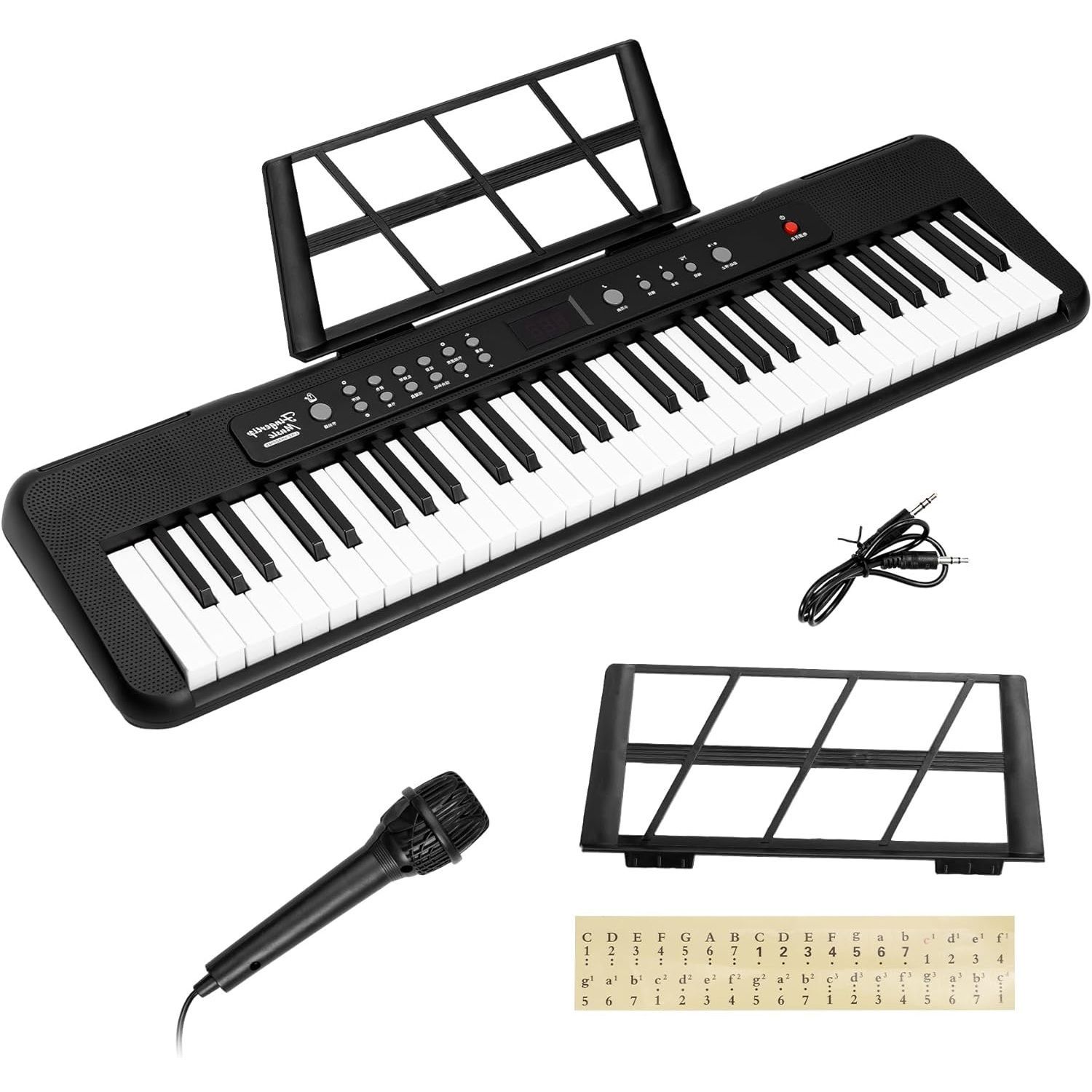 AORTD 電子ピアノ 日本語表記 充電式 200音色内蔵 MIDI機能 サスティンペダル 収納バッグ 譜面台付き 軽量 携帯便利 初心者 子供 練習 日本語説明書