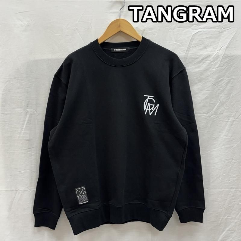 古着 TANGRAM タングラム ロゴ プリント クルーネック スウェット 