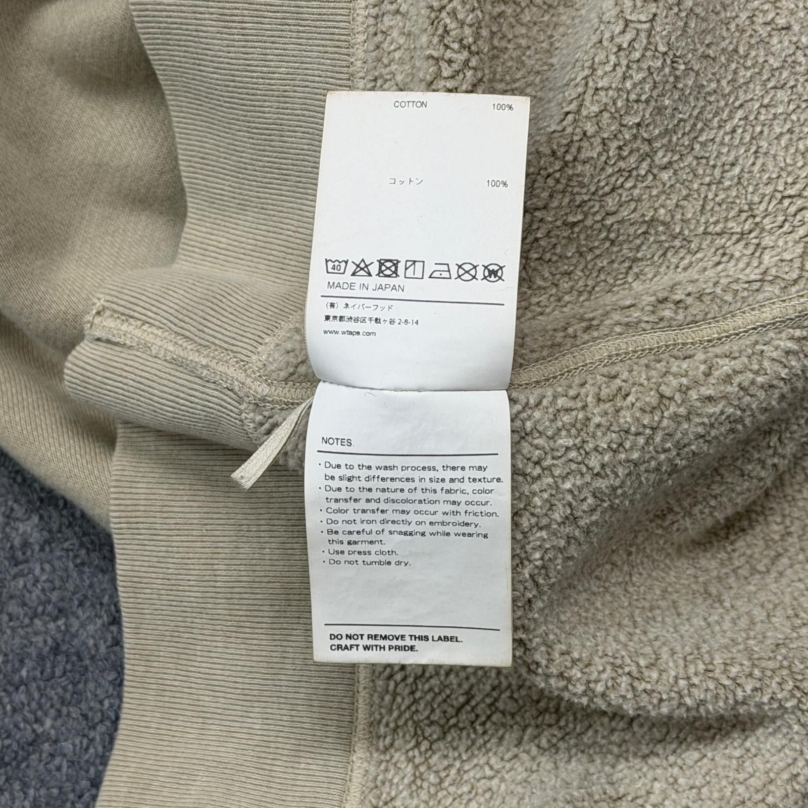WTAPS 21AW BLANK 01/CREW NECK/COTTON クルーネックスウェット 