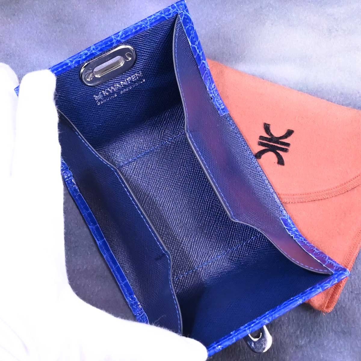 新品未使用！　KWANPEN クロコダイル　シャイニング　ケース 本物 新品 クワンペン 最高級クロコダイルレザー コインケース