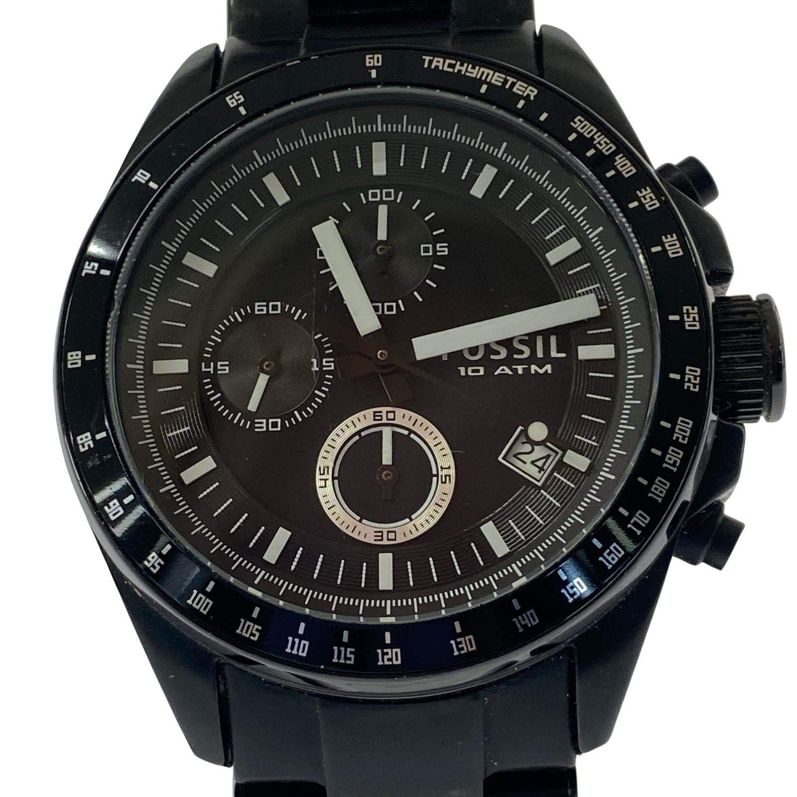 fossil 時計 黒 FOSSIL フォッシル 10ATM腕時計 size- ブラック 