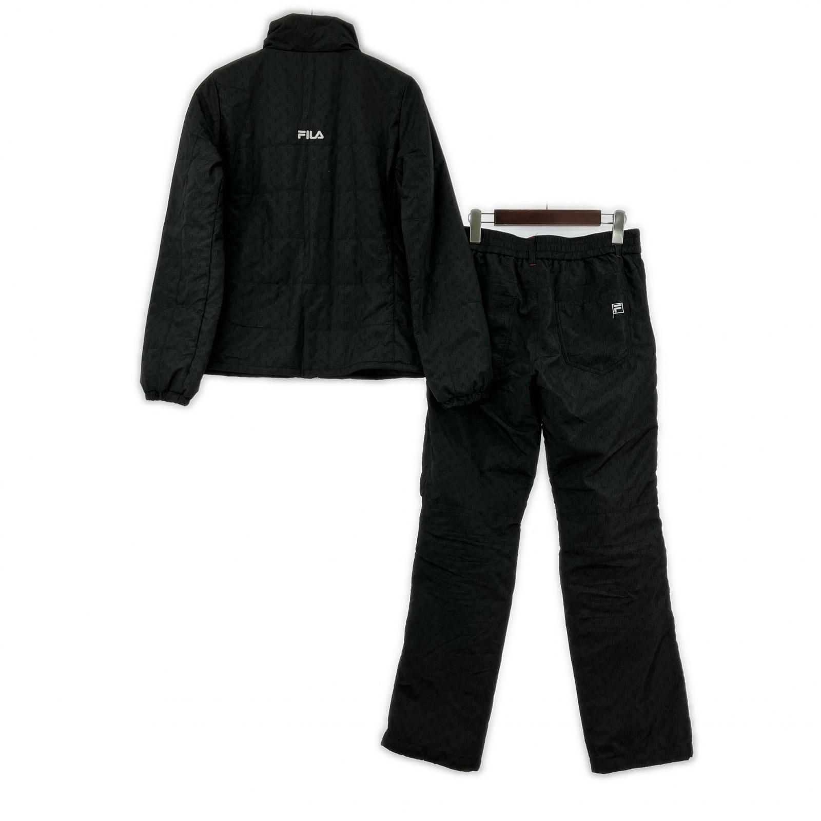 FILA GOLF ブラック　ジャケット　パンツ　セット　LLサイズ FILA GOLF ナイロンジャケット・パンツセット L ネイビー FILA フィラ