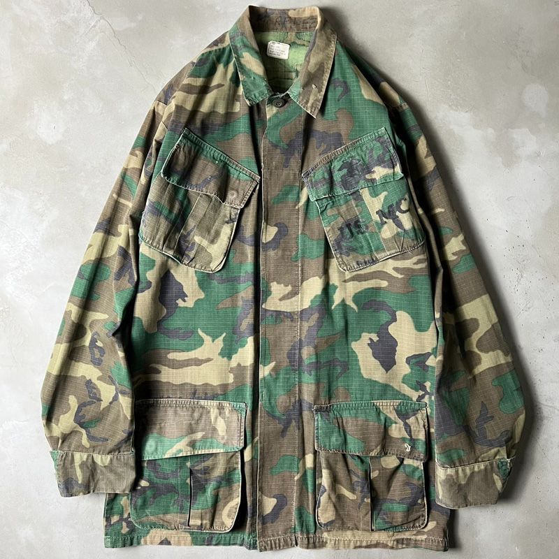 60s US ARMY 米軍実物 4th ERDL グリーンリーフ カモ ジャングル 