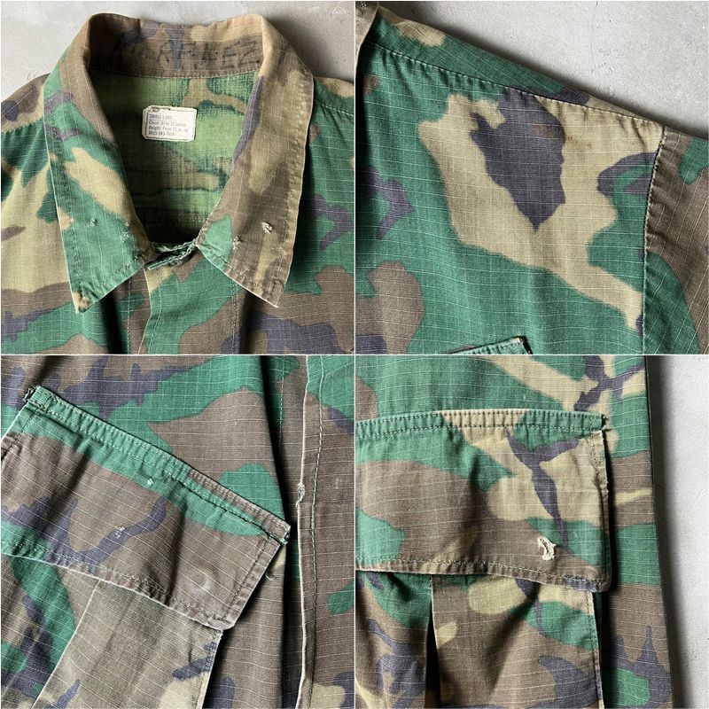 60s US ARMY 米軍実物 4th ERDL グリーンリーフ カモ ジャングル 