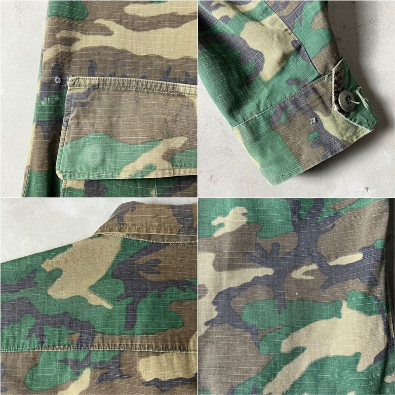 60s US ARMY 米軍実物 4th ERDL グリーンリーフ カモ ジャングル 