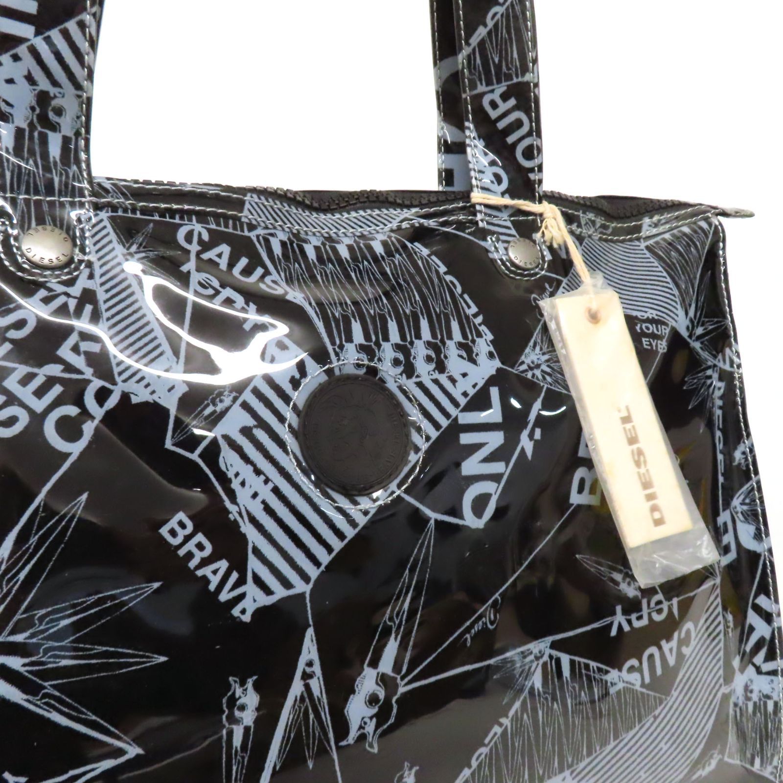 WA26278 美品 DIESEL ディーゼル ビニール トートバッグ ショルダー 