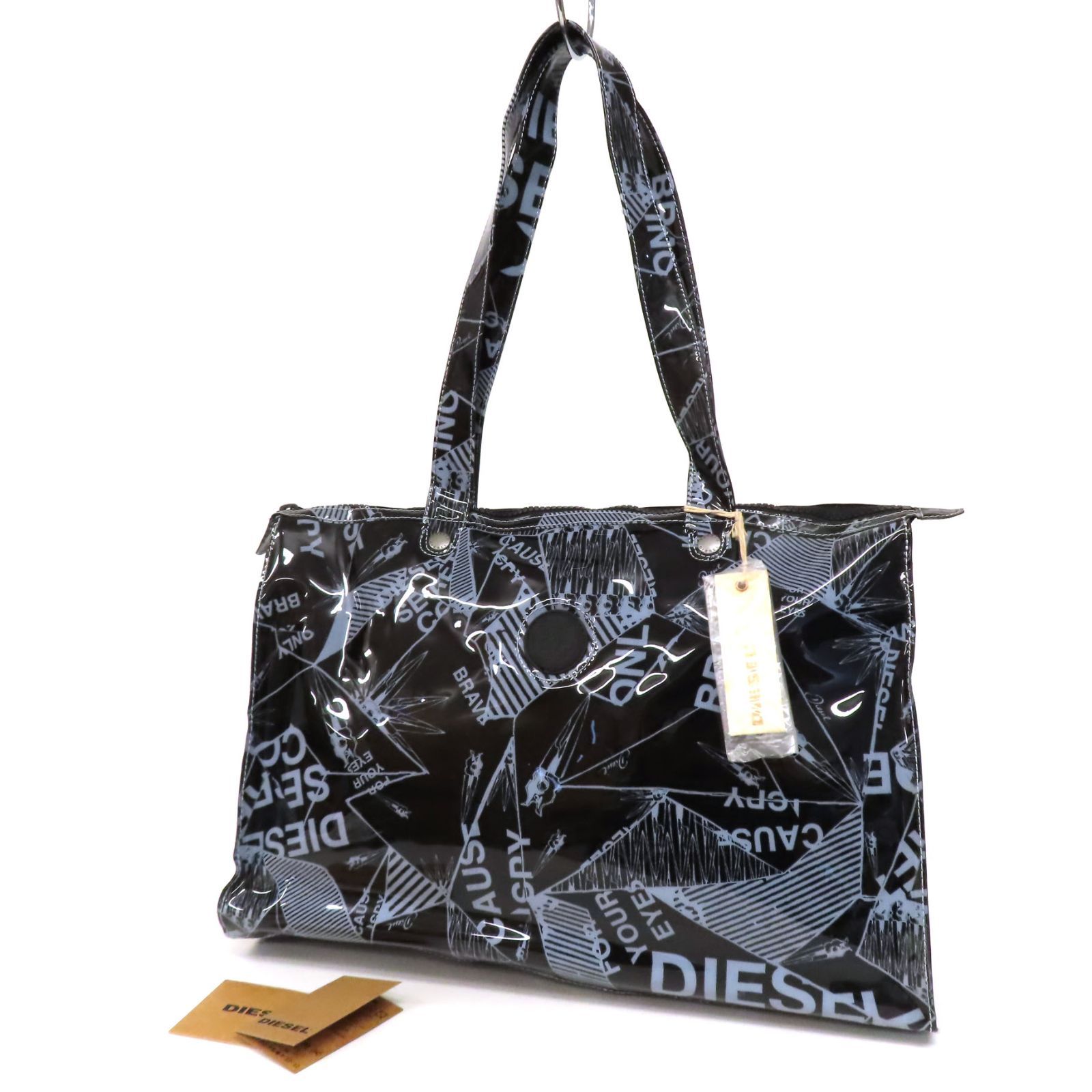 ディーゼル DIESEL ハンドバッグ 美品 - 黒×白 レザー×フェイクファー 新着 20240303