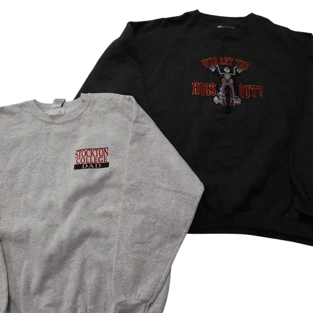 古着卸 まとめ売り カレッジ風 スウェット 8枚セット (メンズ L /XL ) デラウェア大学 ネブラスカ大学 チームロゴ 中古 古着 NB1047 古着卸 まとめ売り チャンピオン Champion スウェット 8枚セット