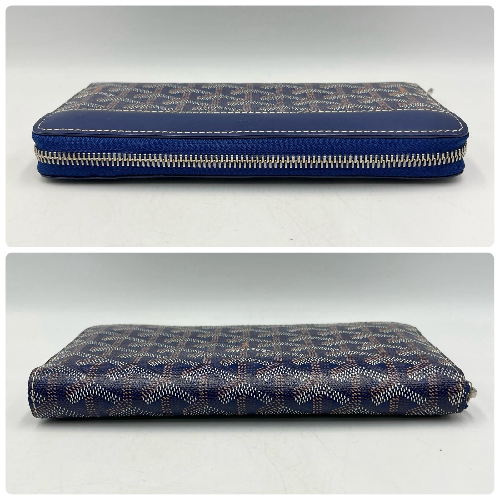 ゴヤール GOYARD 長財布 マティニョンGM レザー ネイビーブルー系 