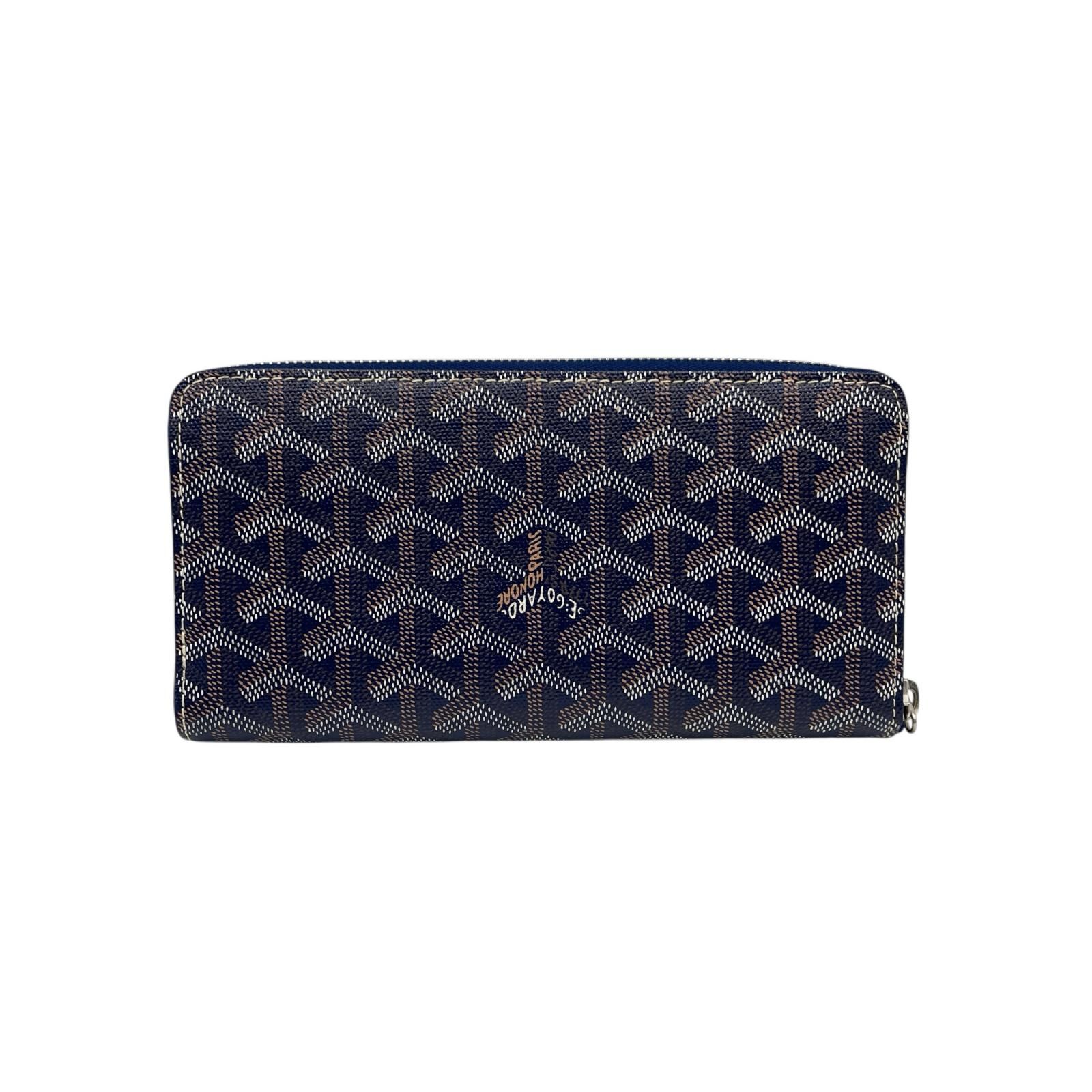 ゴヤール GOYARD 長財布 マティニョンGM レザー ネイビーブルー系 