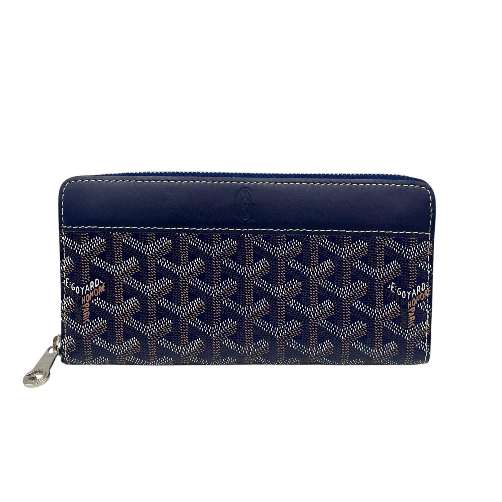 ゴヤール GOYARD 長財布 マティニョンGM レザー ネイビーブルー系 